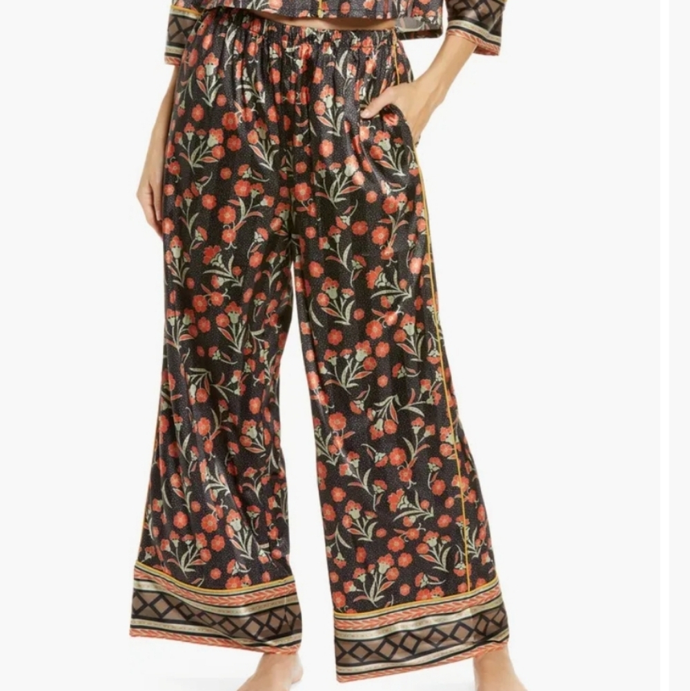 Free People Intimately Floral Pajama Party Print Pants/ Large